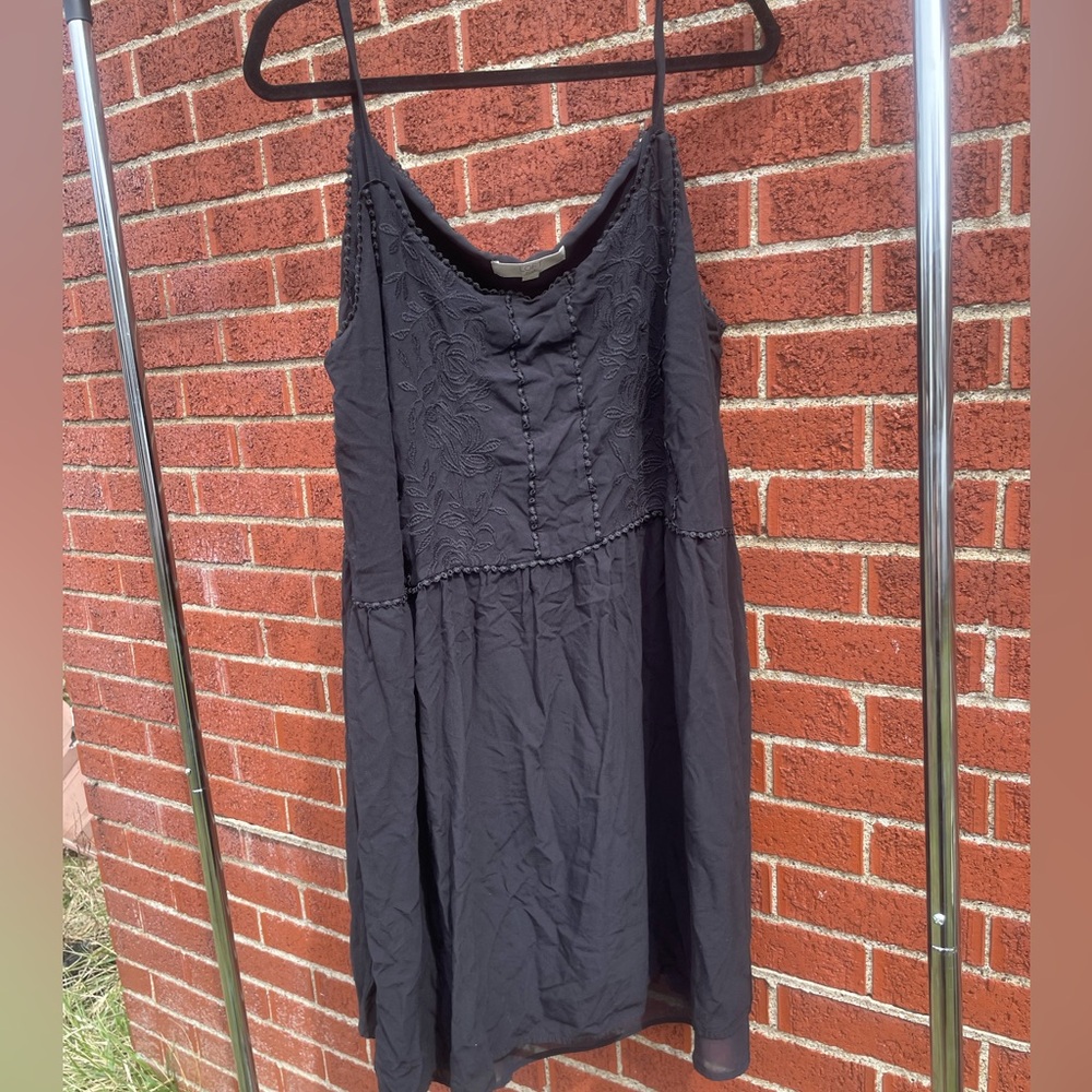 Loft Plus 22 Black Spaghetti Strap Dress